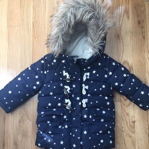 Baby Gap Down Coat / Parka with Faux Fur Hood